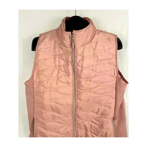 Pink Quilted Puffer Vest Onque Casual XL Womens Zipped Pockets - Picture 10 of 10